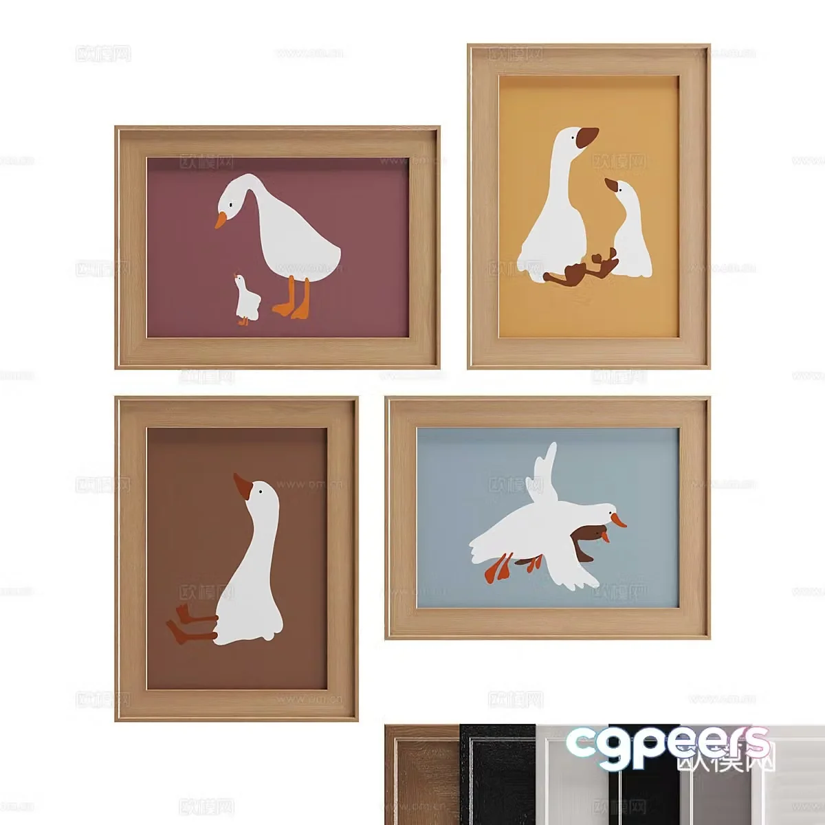 Modern decorative hanging painting picture frame children’s painting 3d model