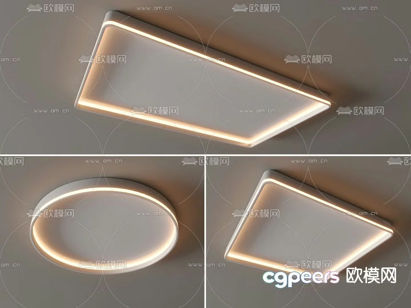 Geometric ceiling lamp round ceiling lamp bedroom lamp 3d model