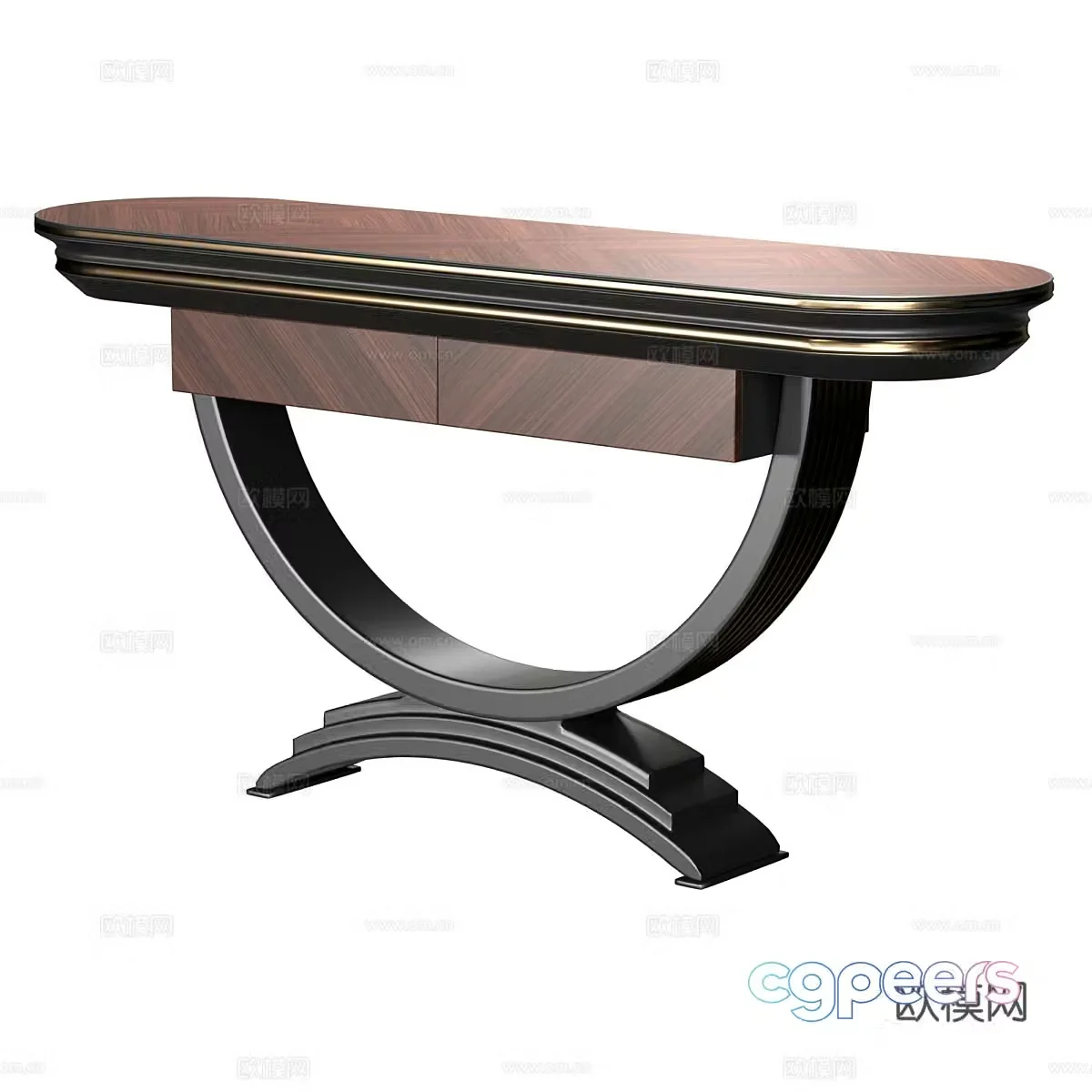 New Chinese style light luxury end viewing platform entrance table 3D model
