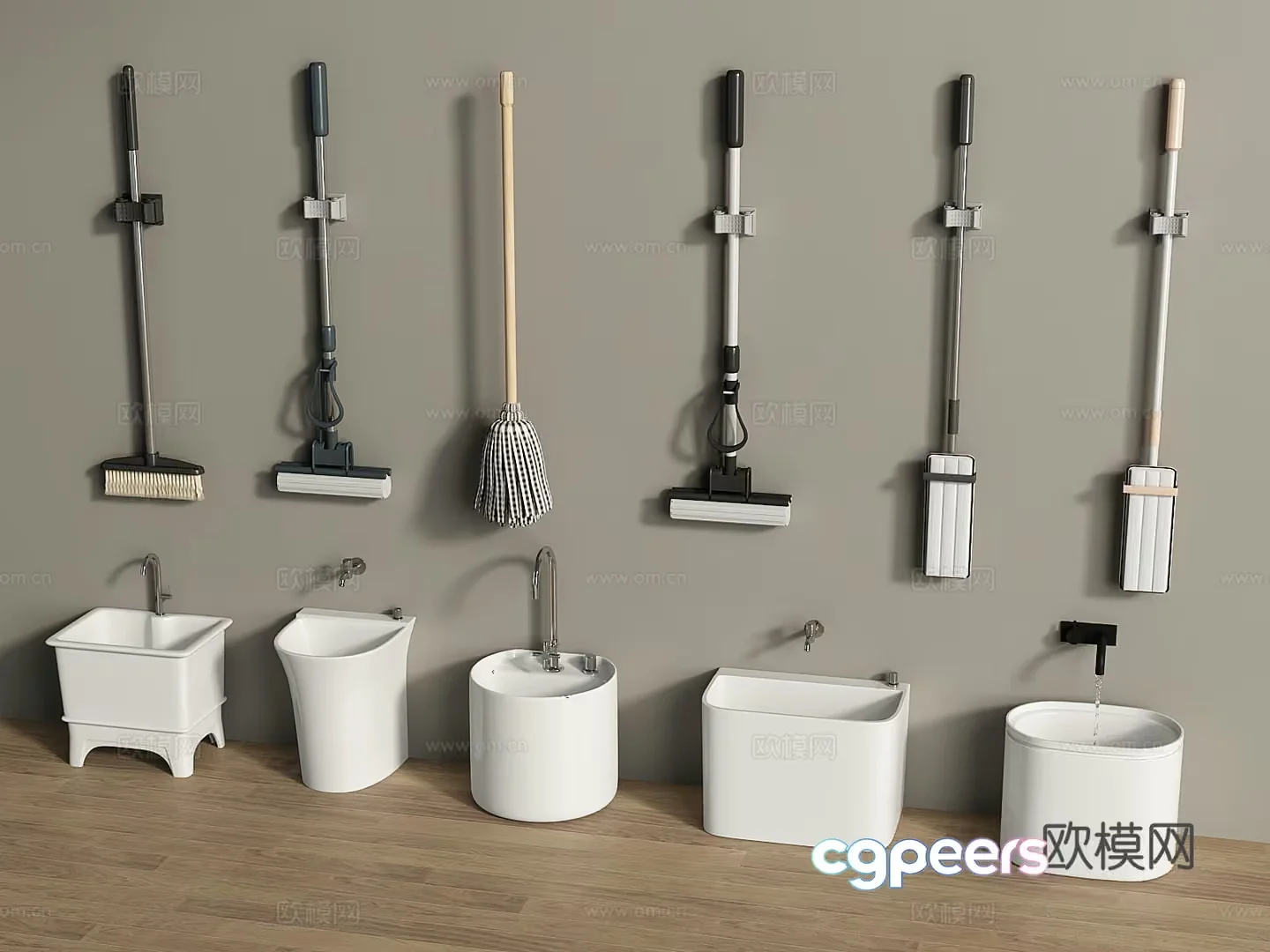 Modern Bathroom Fixtures 3D Model – 555 – VRAY Render