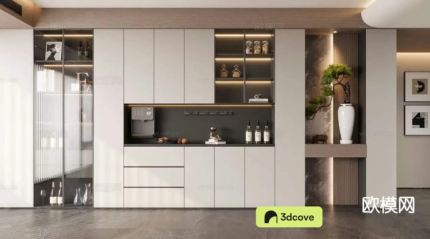 Modern glass wine cabinet
