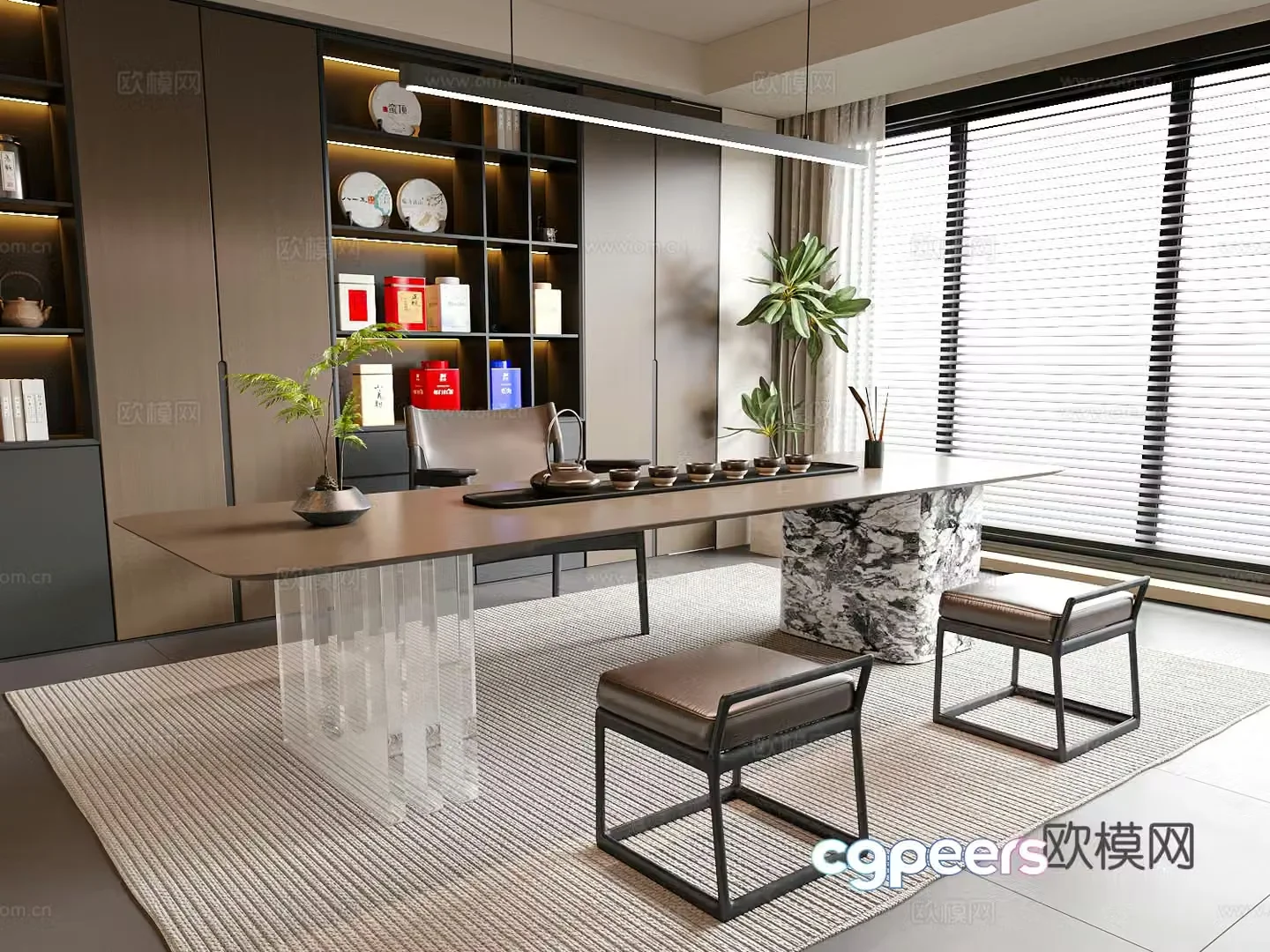 Modern Italian tea room Office tea room Villa tea room Tea room Tea room cabinet 3d model