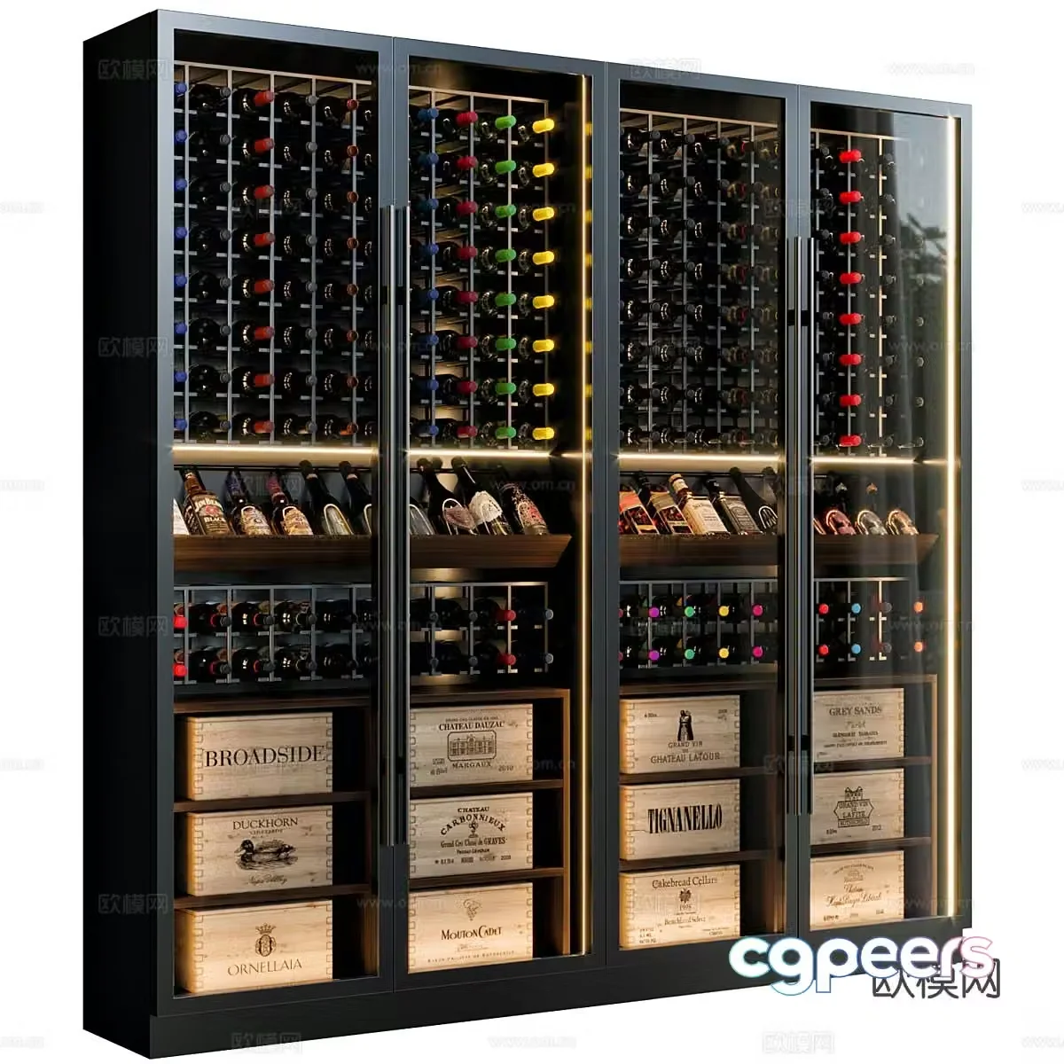 Italian wine cabinet red wine cabinet 3d model