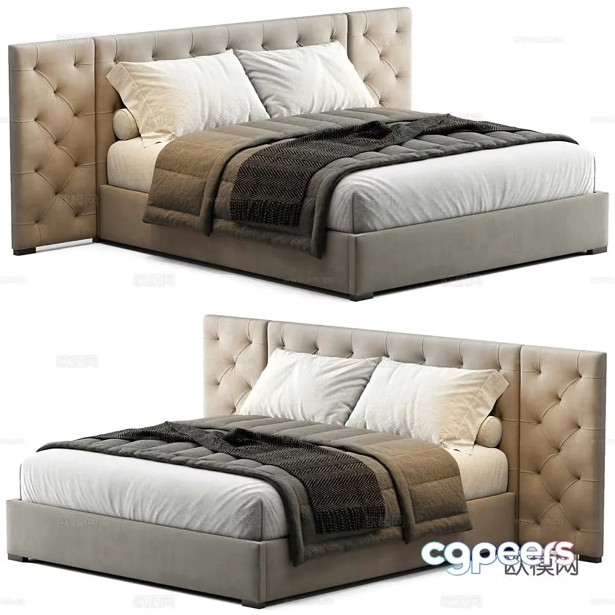 Double bed 3d model