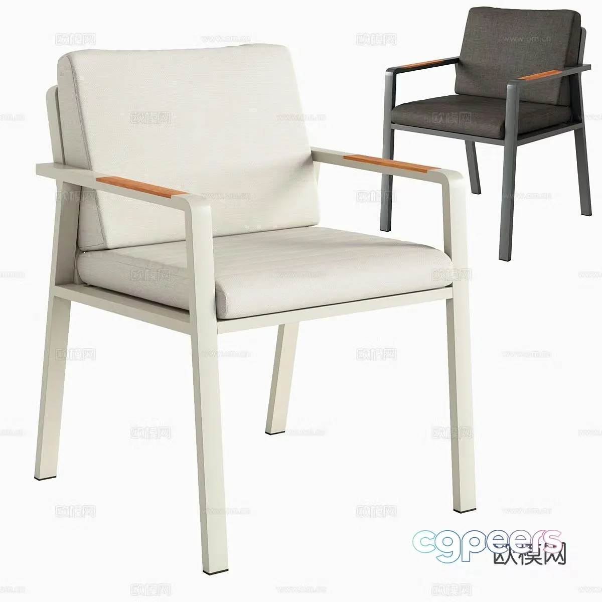 Modern armchair single chair chair dining chair 3d model
