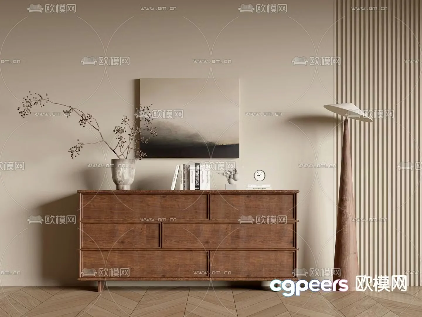 Wasabi side cabinet chest cabinet decorative cabinet 3d model