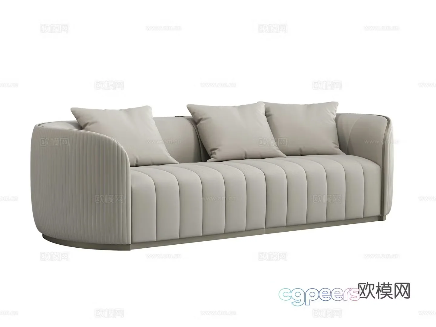 Light luxury multi-person sofa 3D model