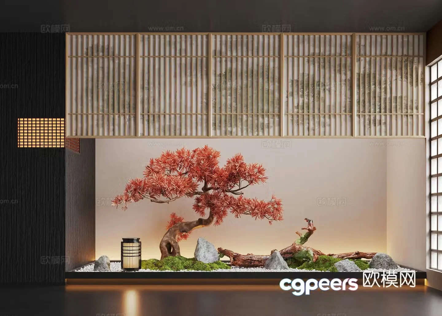 New Chinese-style indoor landscape landscape Indoor landscape Landscape sketch Plant landscaping Moss Landscape 3D model