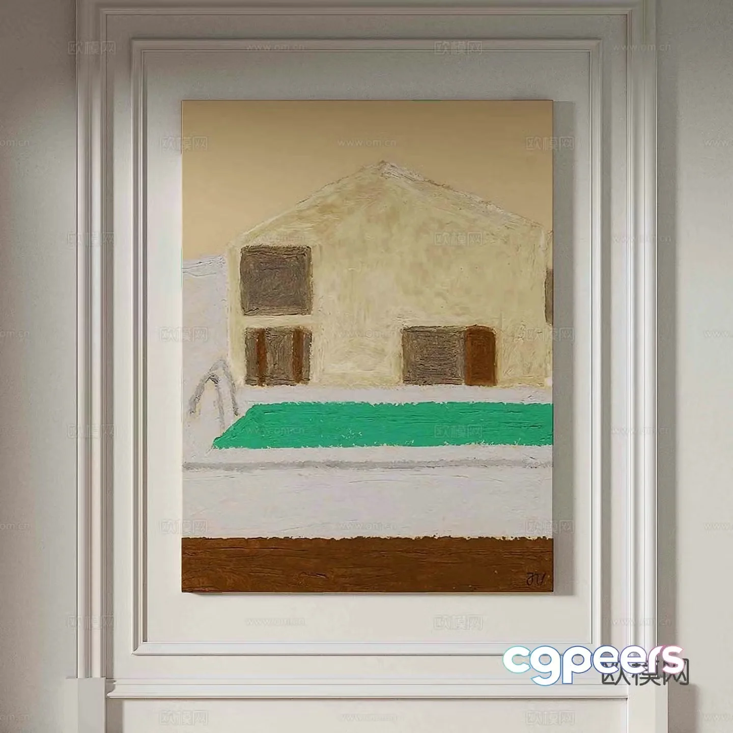 Modern retro painting Abstract painting 3d model