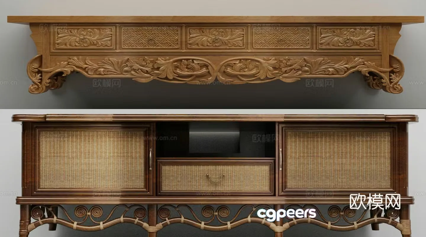 Chinese TV cabinet inn TV cabinet 3D model