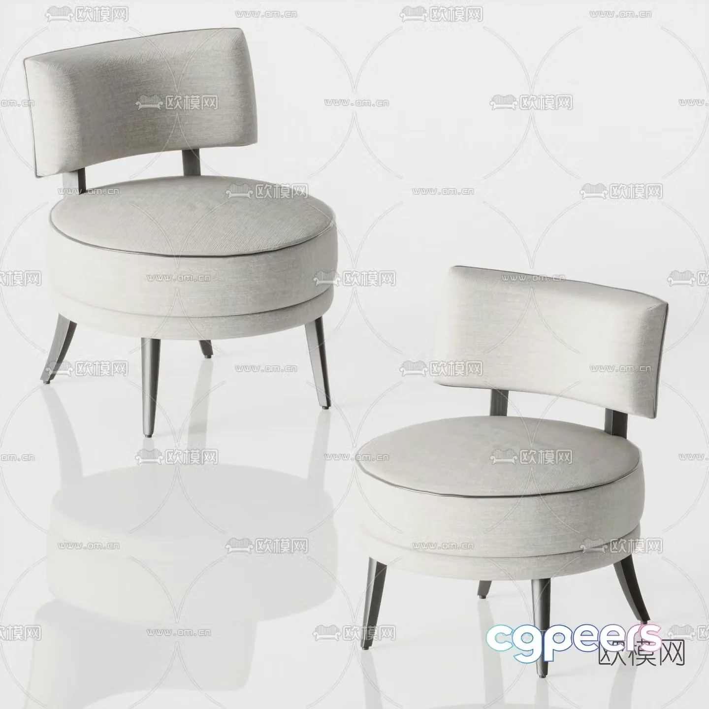 Cor modern fabric single sofa 3d model