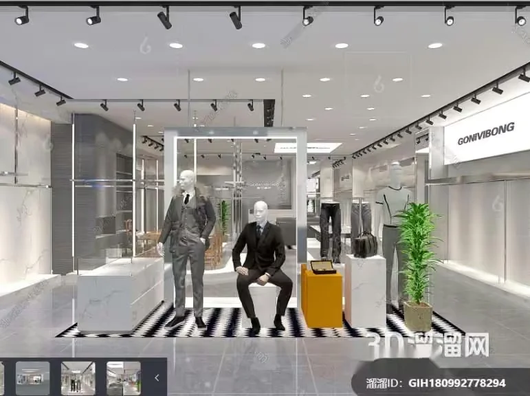 Modern Clothing Store 3D Model – 18346 – VRAY Render