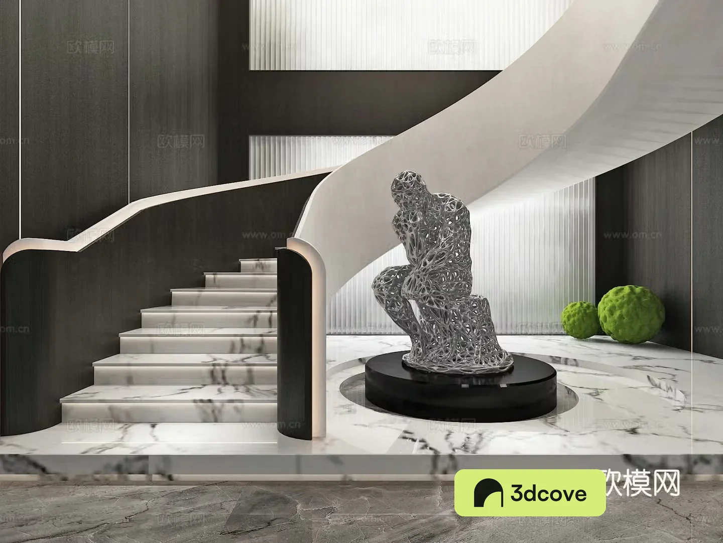 Stairwell Handrail Beauty Instrument Sculpture Landscape