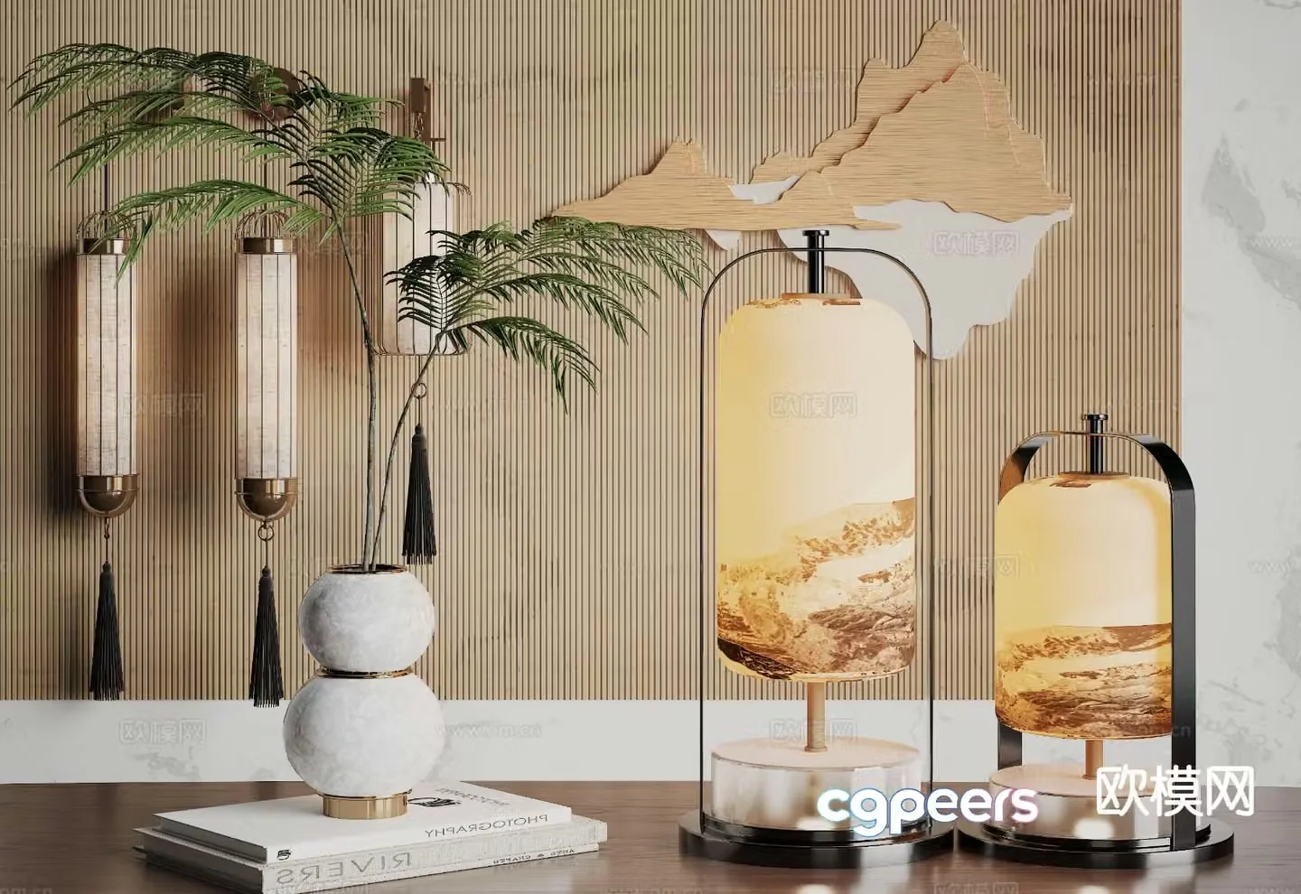 New Chinese style table lamp Zen table lamp 3D model