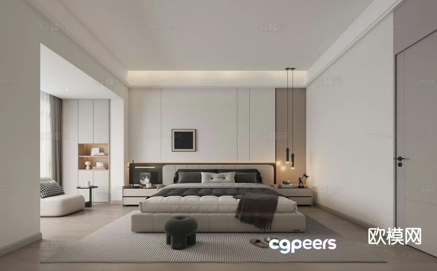 Modern bedroom master bedroom 3d model