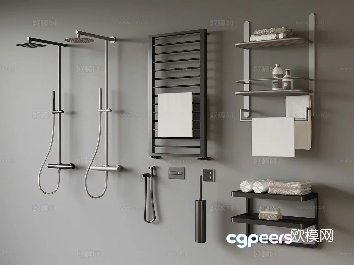 Modern towel rack 3d model