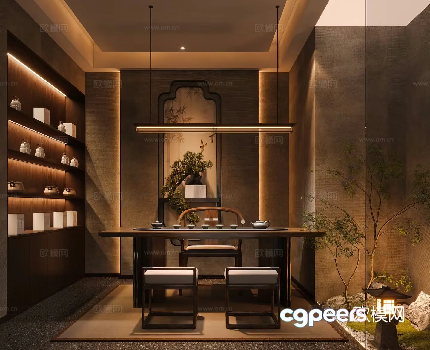 New Chinese tea room 3D model