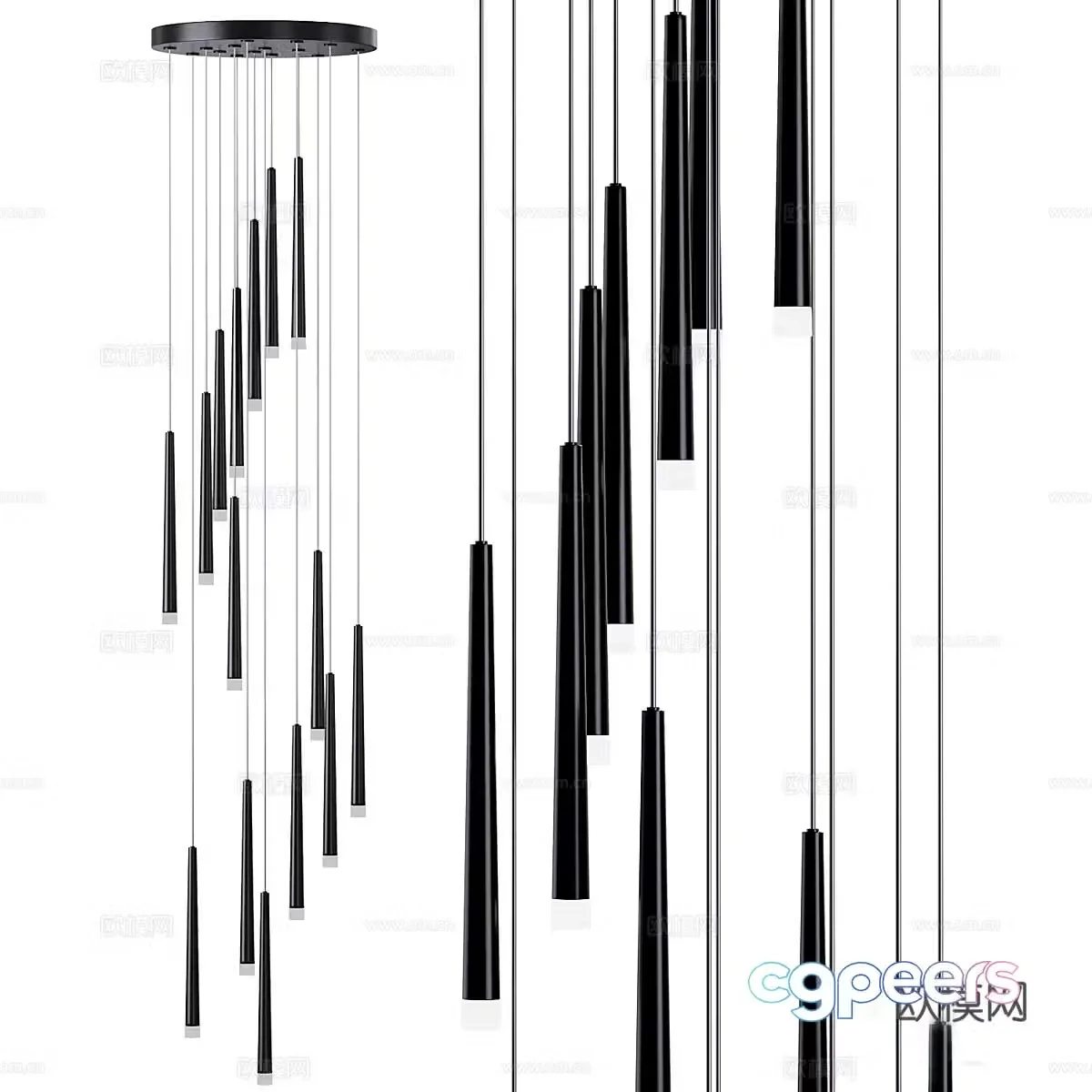 Slim by Vibia Design Chandelier 3D Model