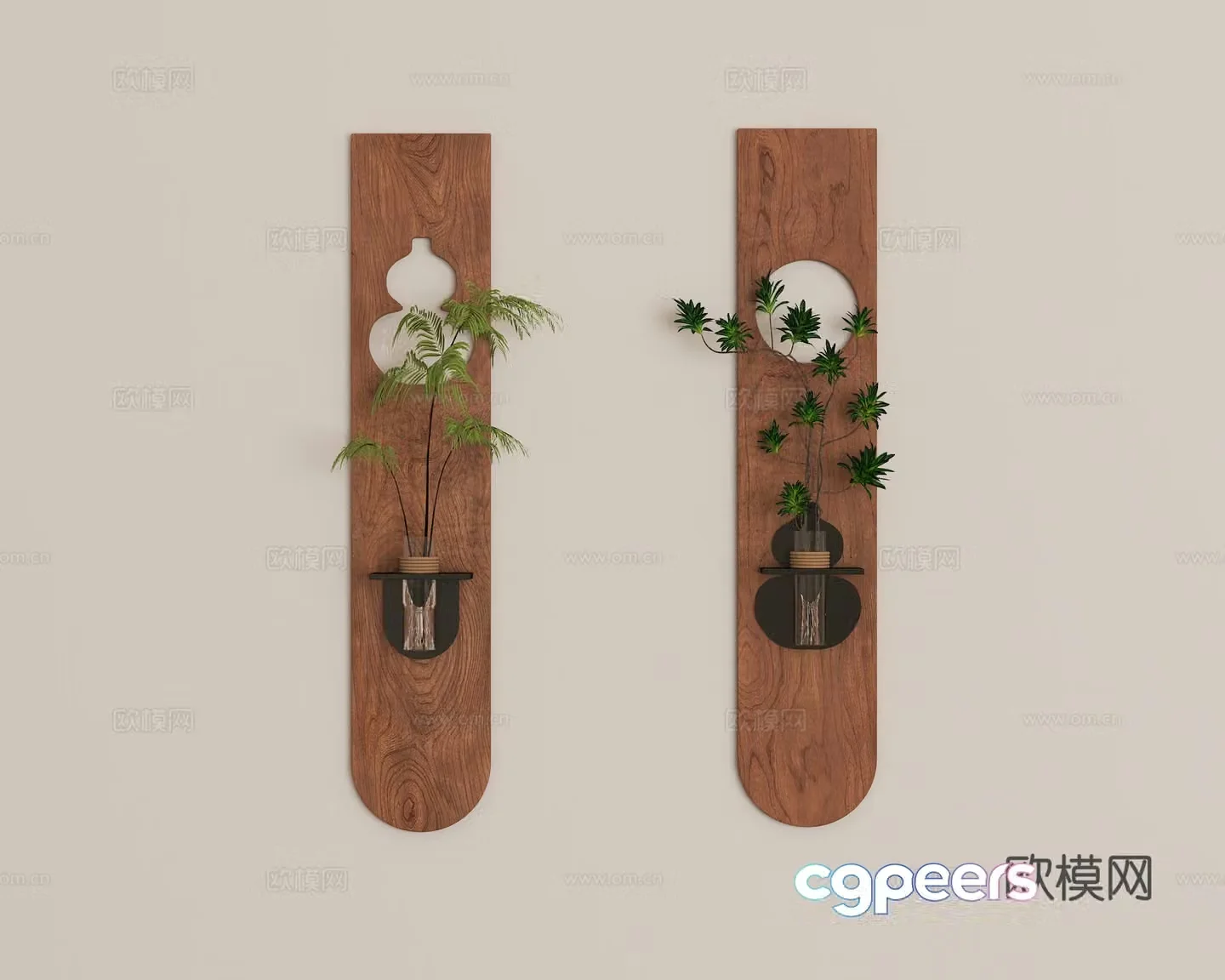 Retro medieval style wall decoration combination 3D model