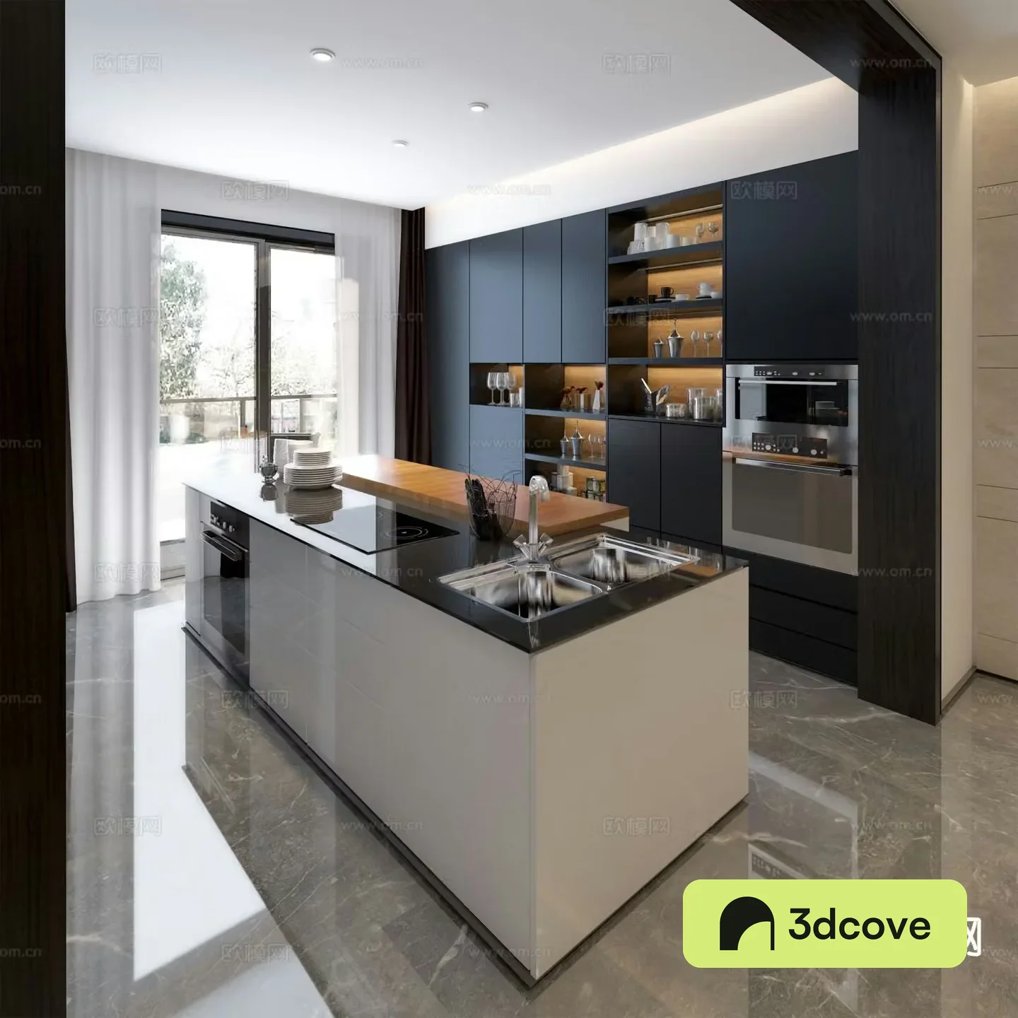 Modern island kitchen