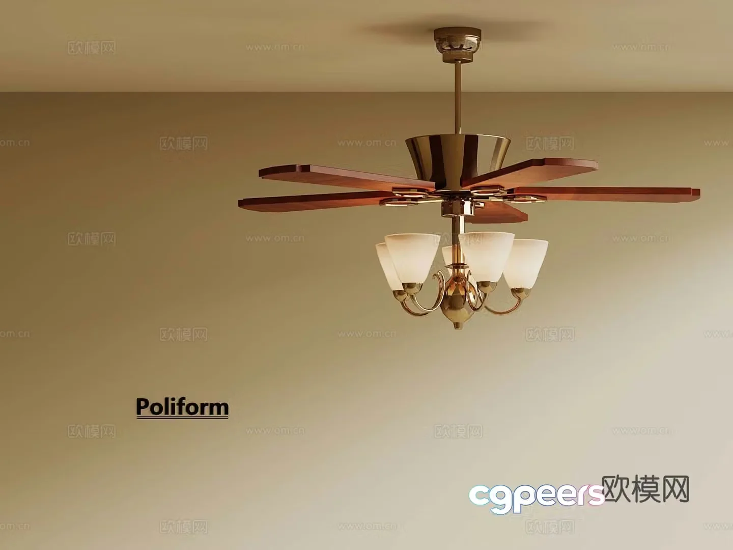 French medieval fan light 3d model