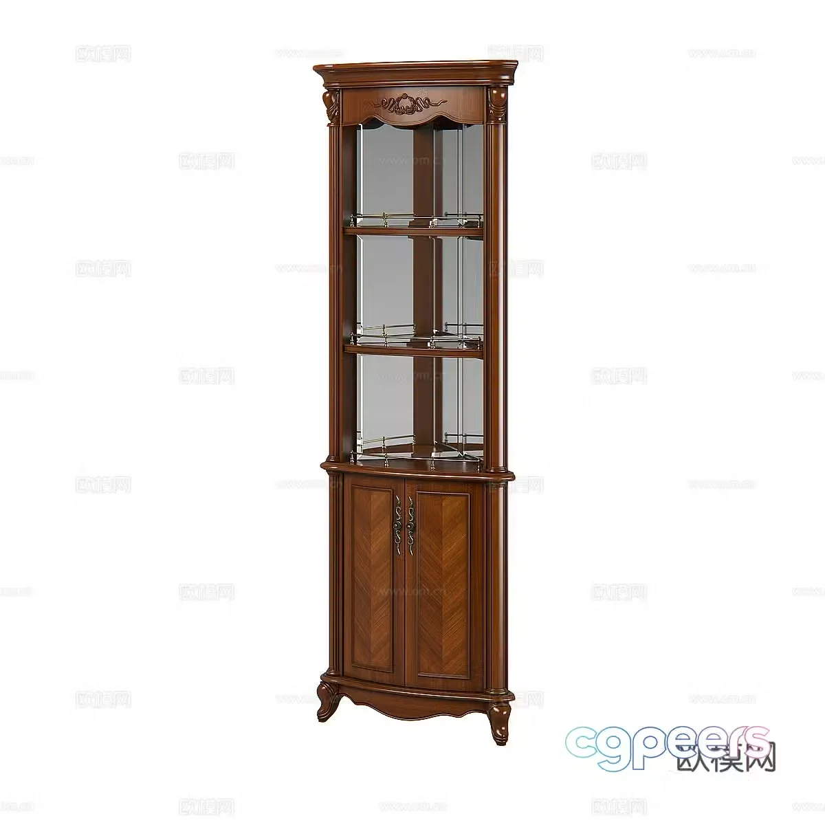 American wine cabinet triangle cabinet 3d model