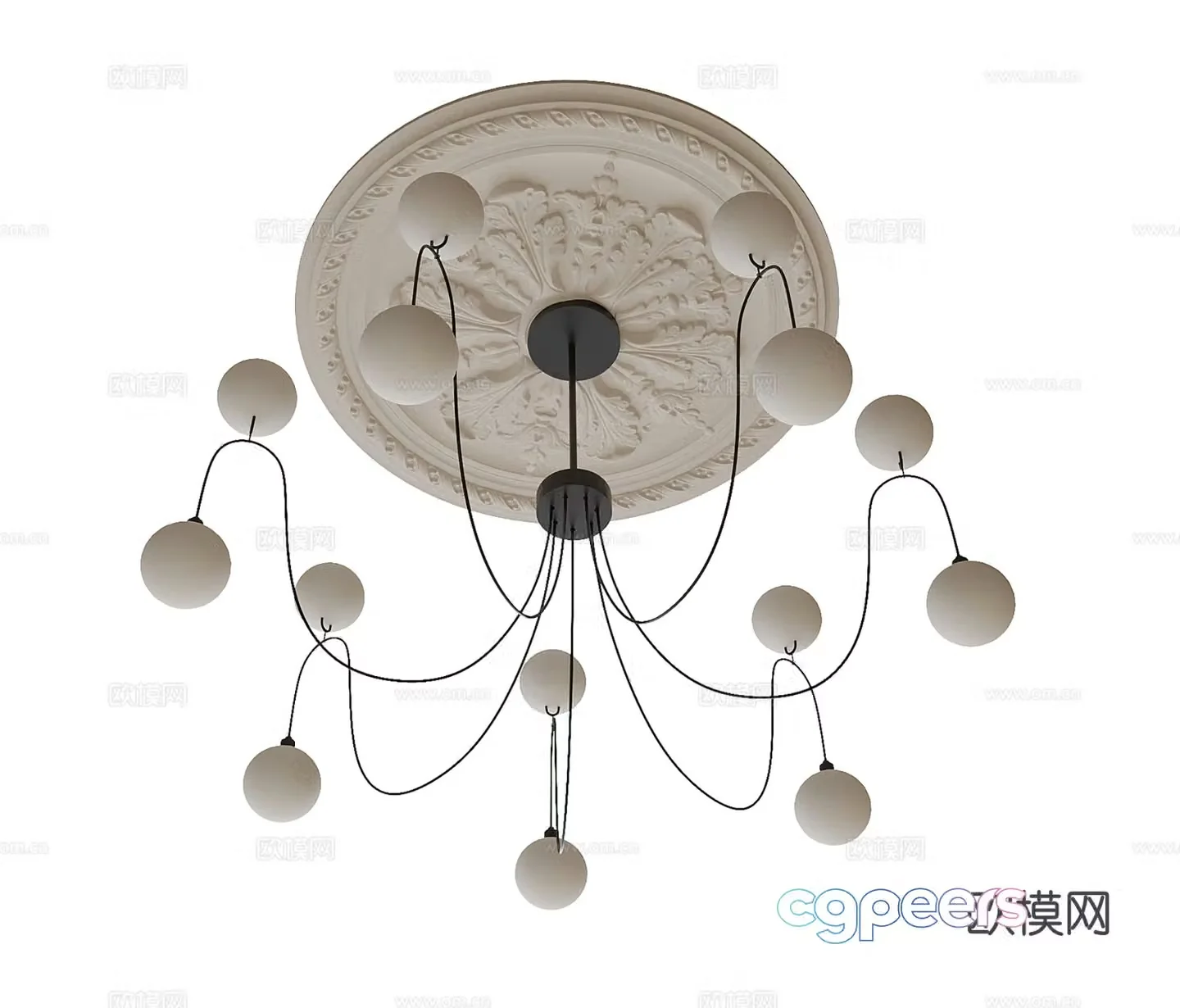 French chandelier hall chandelier 3d model