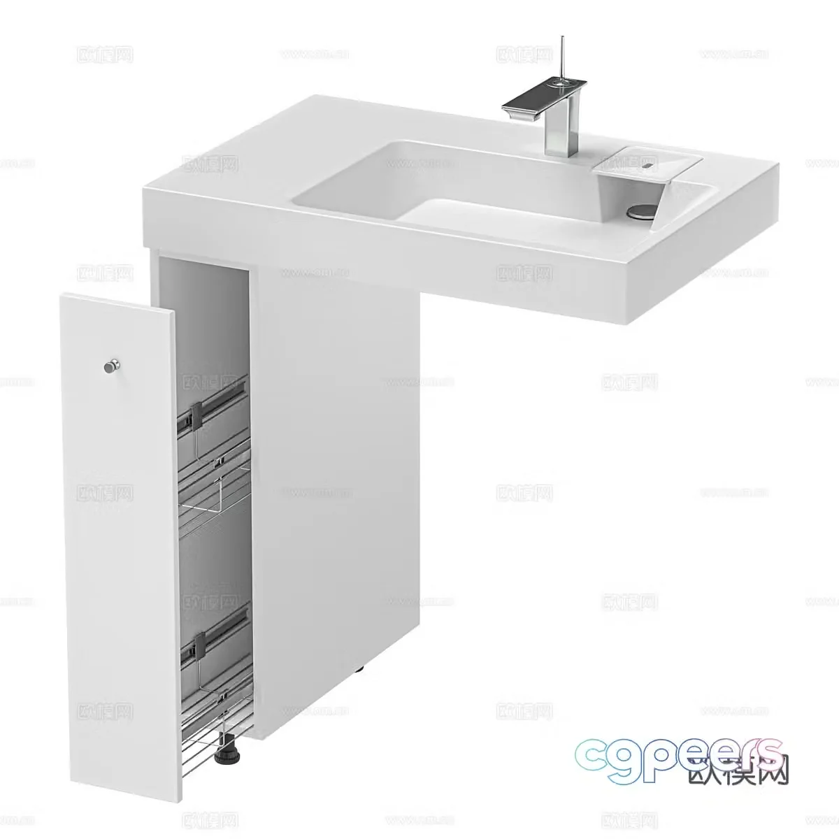 Washing machine basin cabinet 3d model