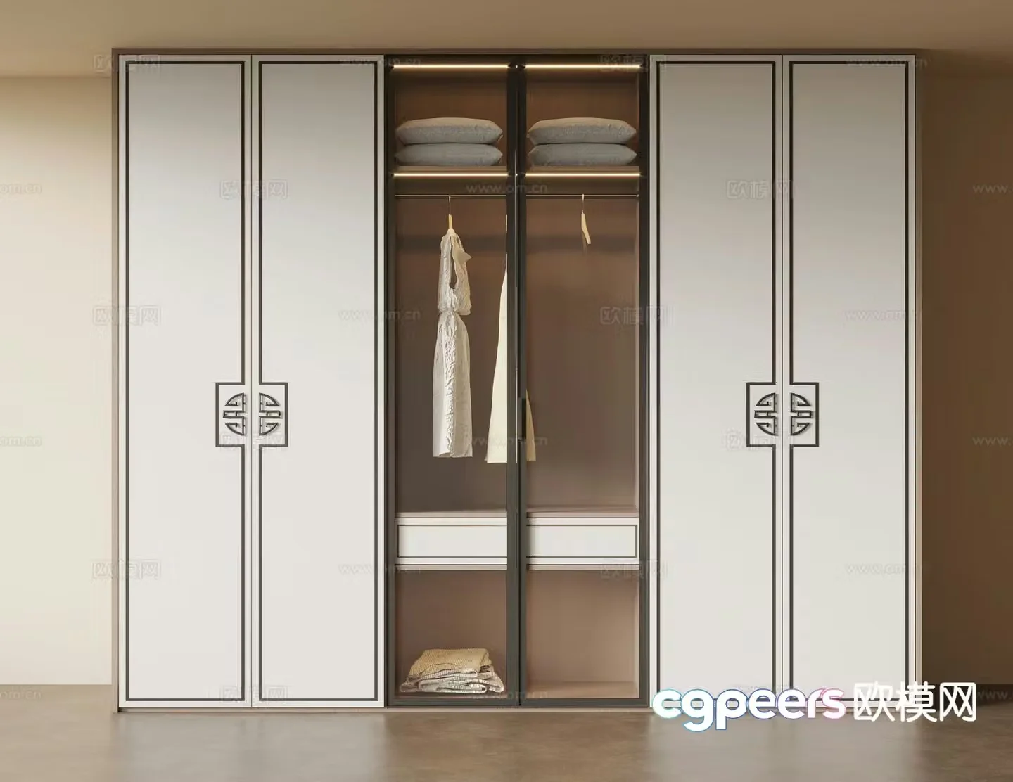 New Chinese style wardrobe 3d model