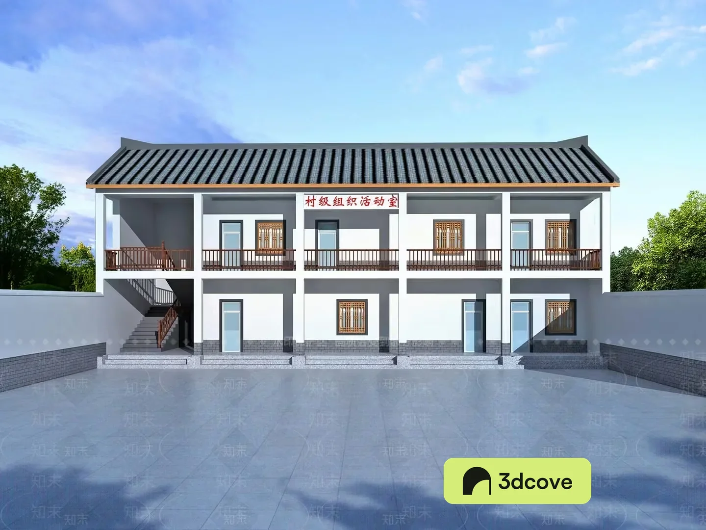 A Building With A Tiled Roof