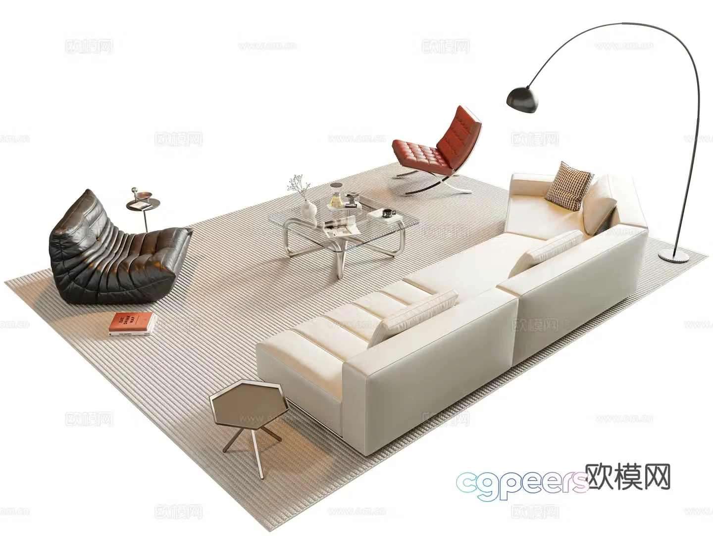 Modern sectional sofa 3d model