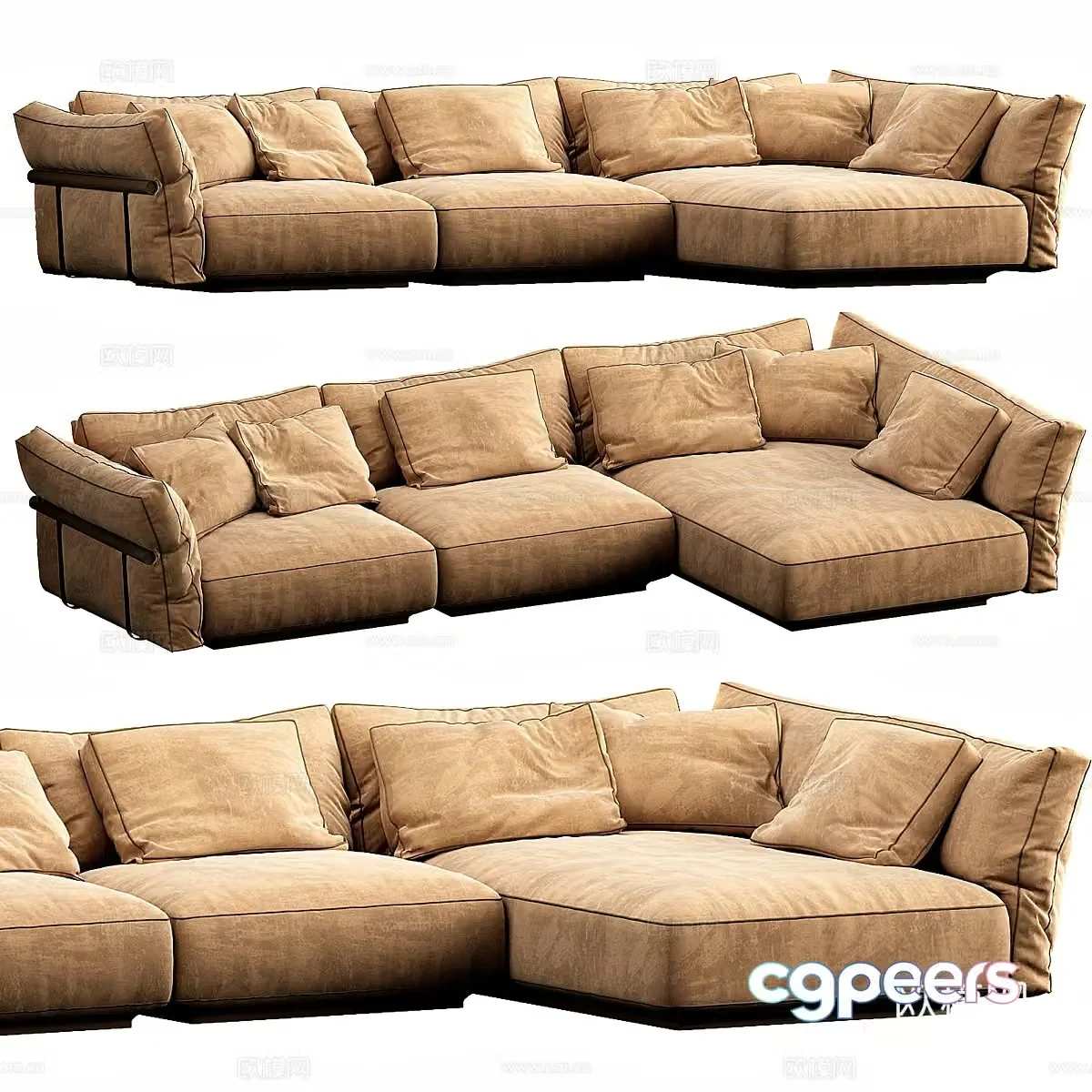 Felxform multi-seater sofa corner sofa 3d model