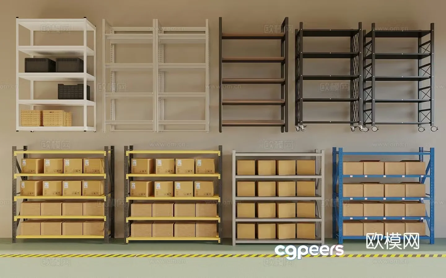 Shelf Express rack Storage rack Carton Paint bucket 3D model