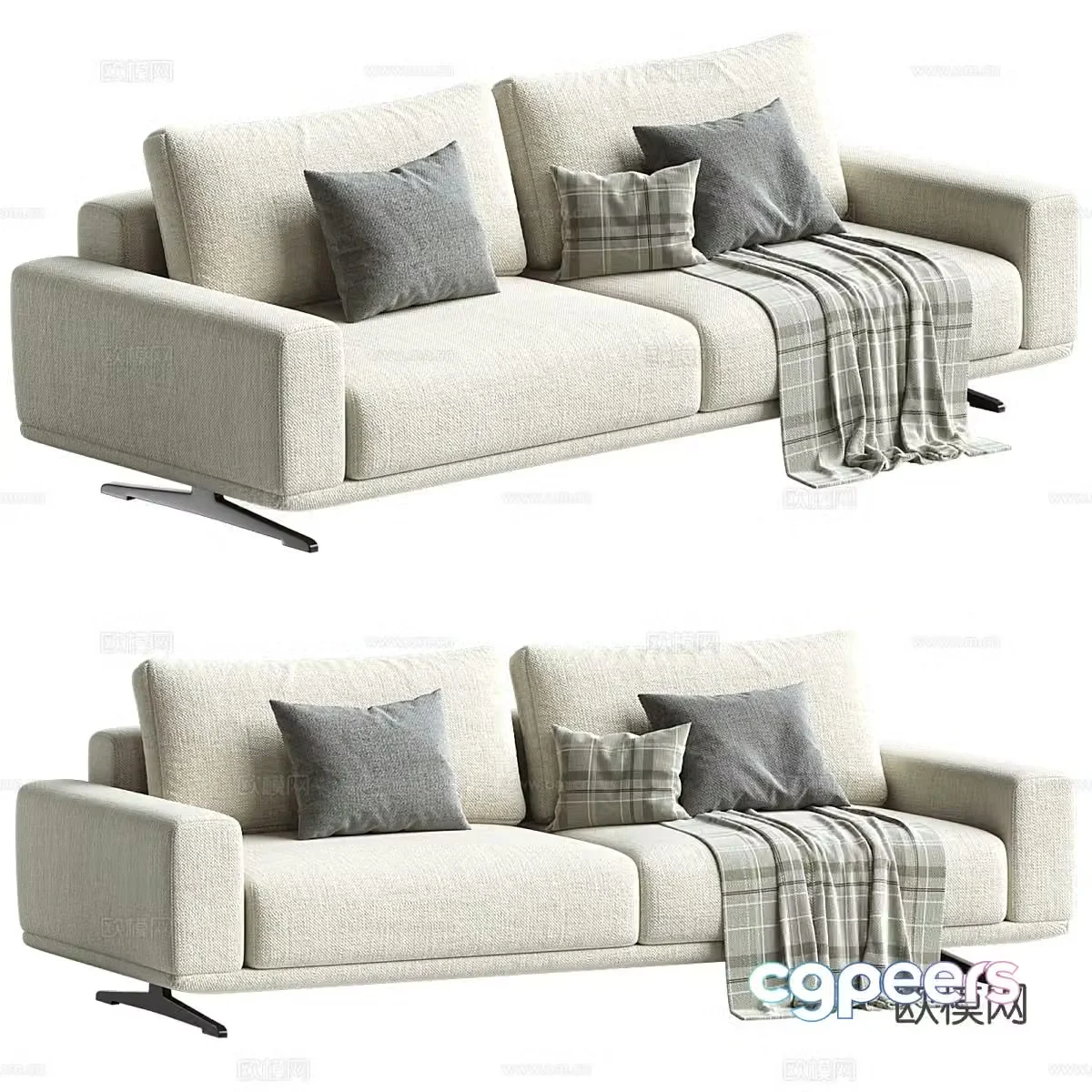 Double sofa 3d model