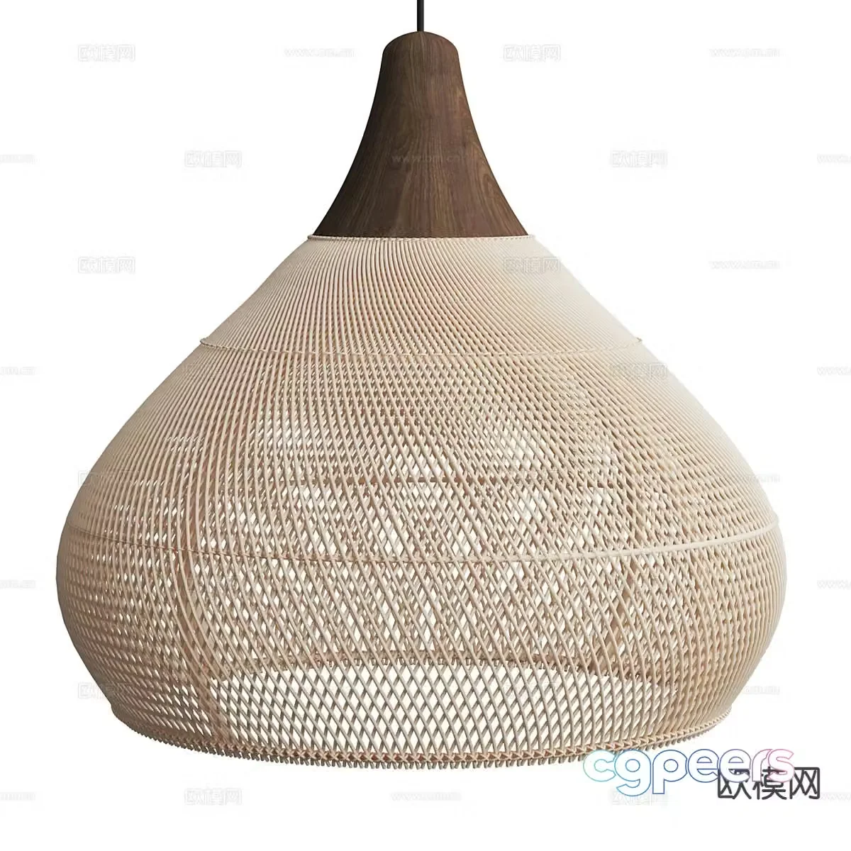 Wabi-sabi chandelier rattan chandelier 3d model
