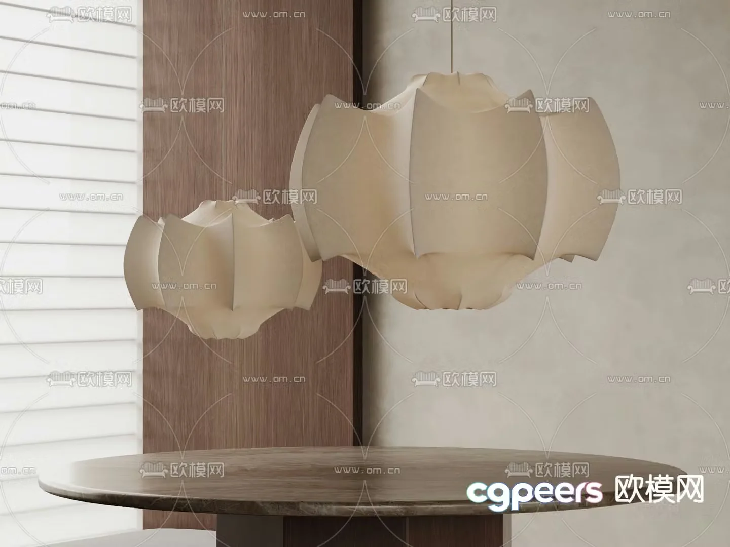Wasabi Chandelier Fabric Chandelier 3D Model