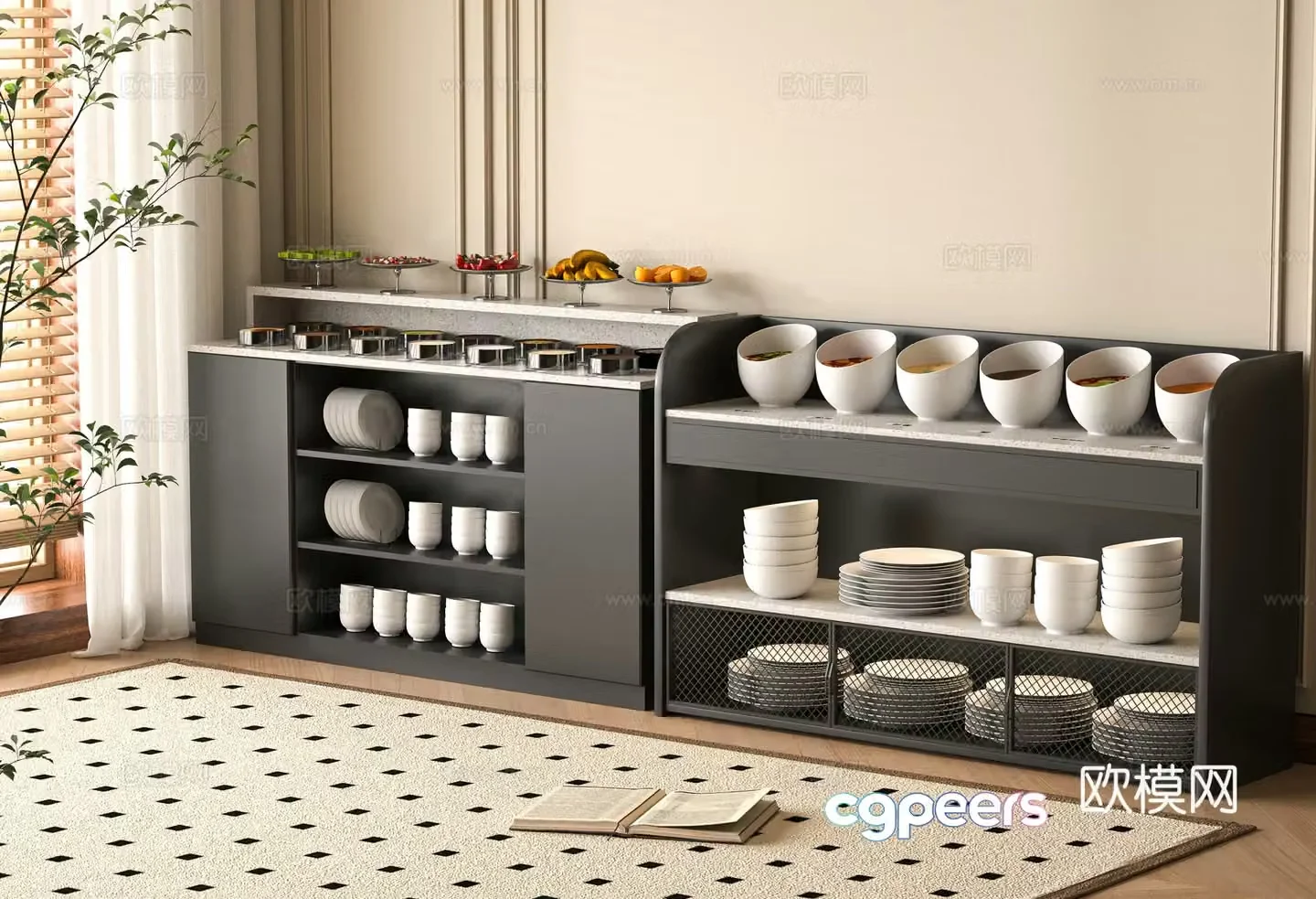 Modern seasoning table 3D model