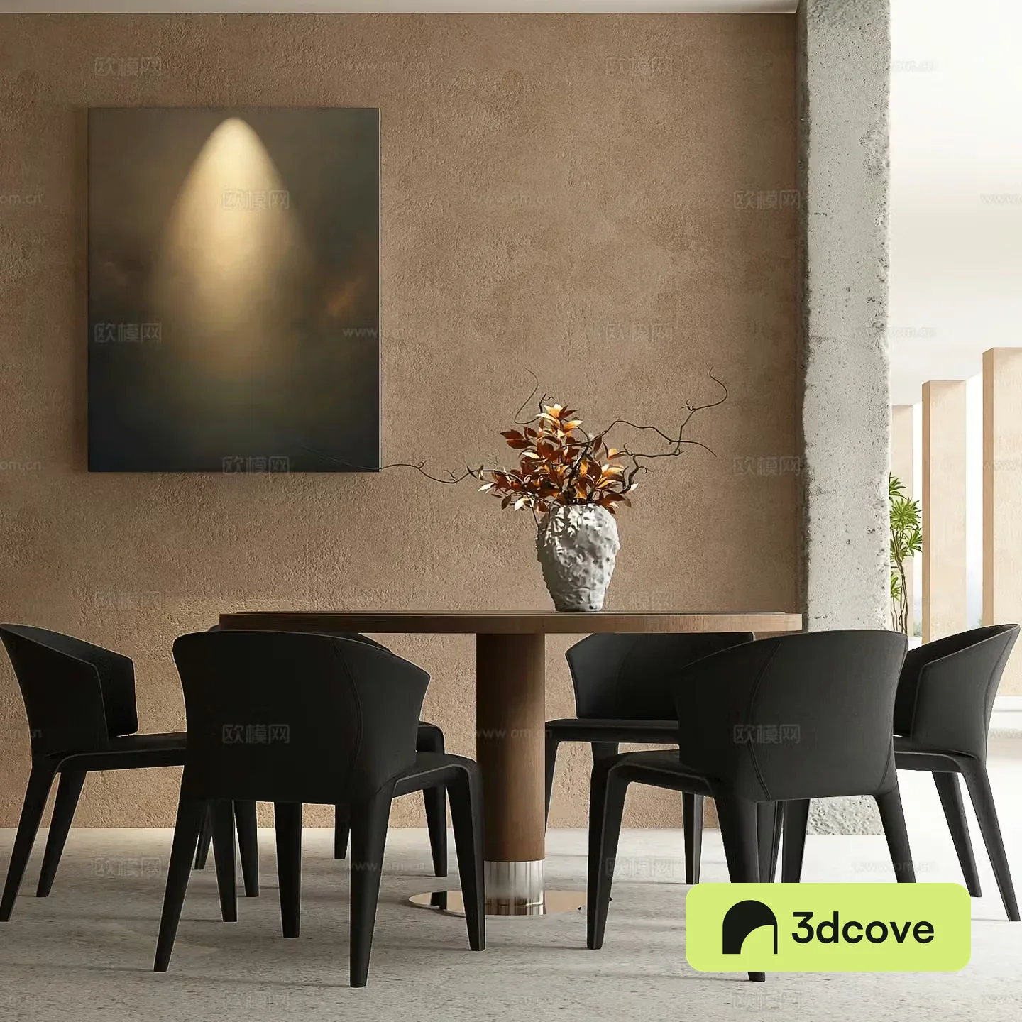Wabi-sabi dining table and chairs