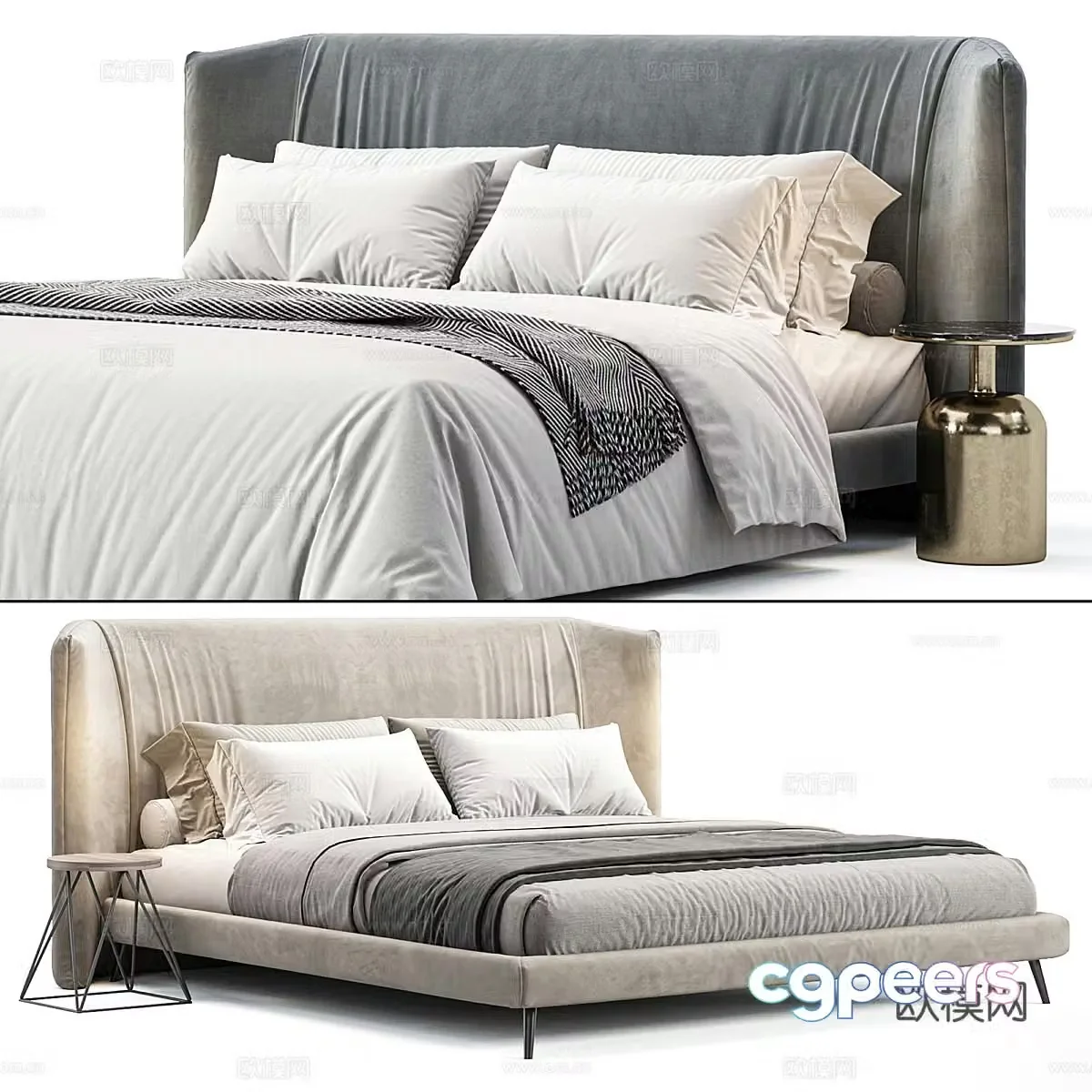 Double bed 3d model