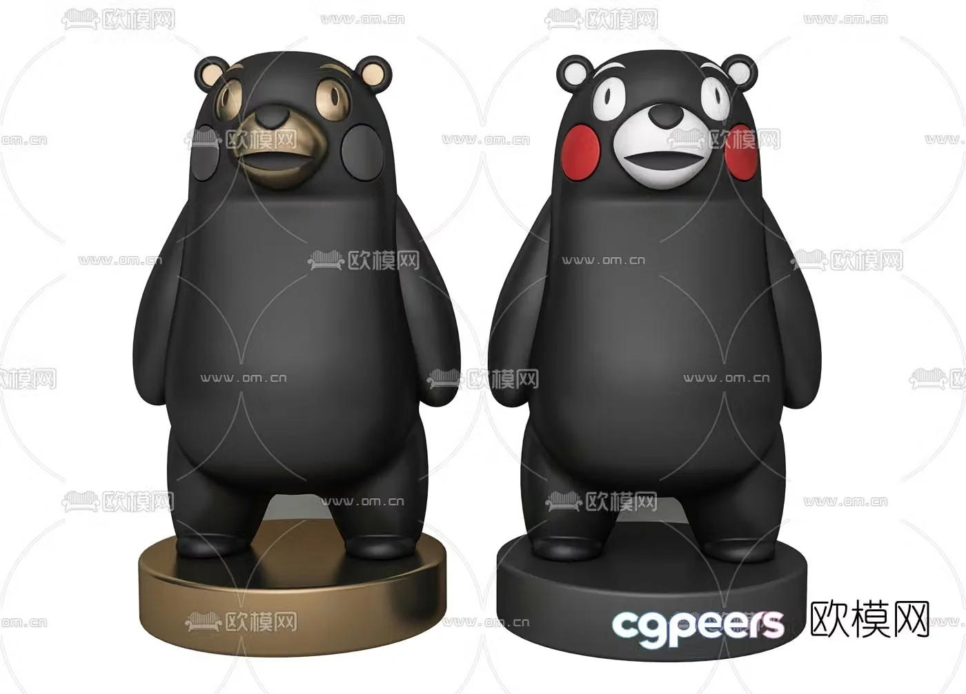 Modern Kumamon toy 3d model