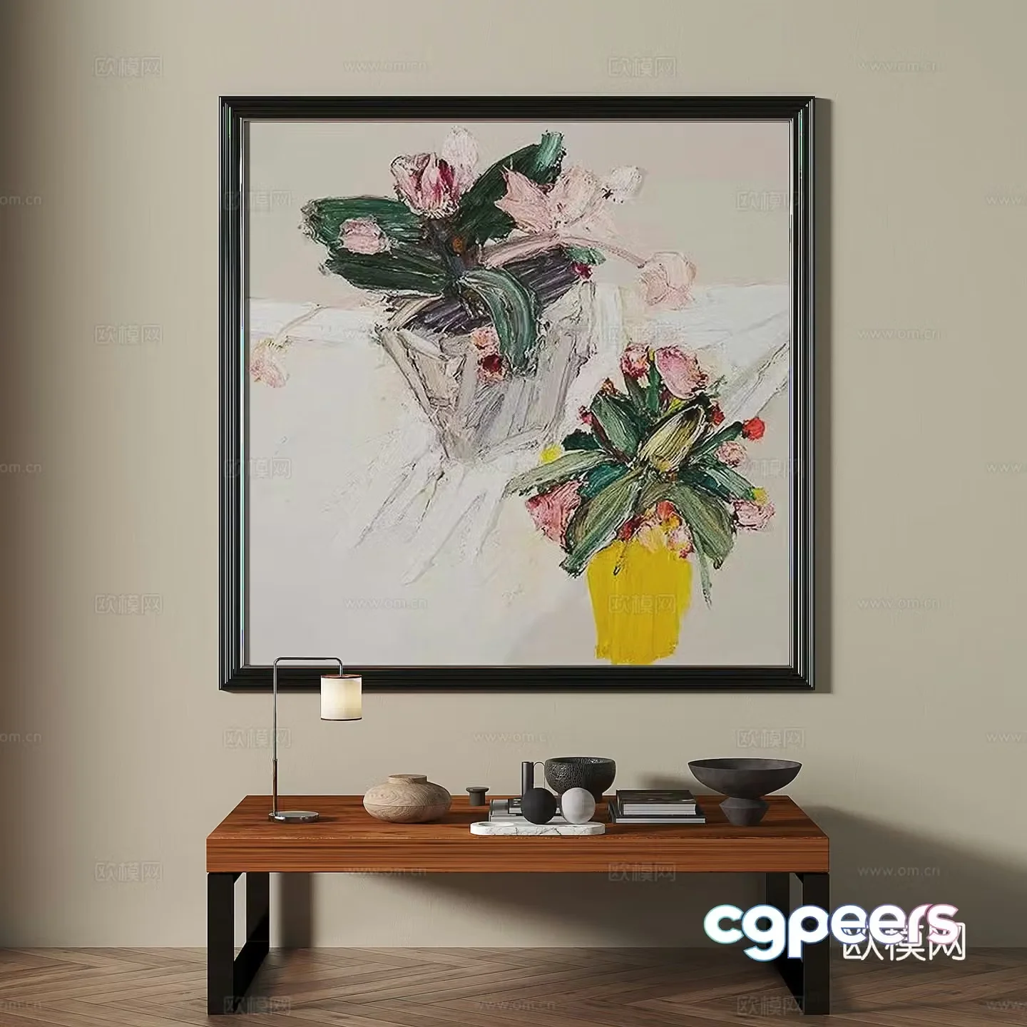 Modern medieval retro decorative painting 3d model