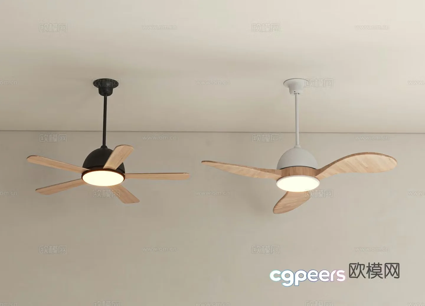 Wabi Sabi ceiling fan light fan light 3d model
