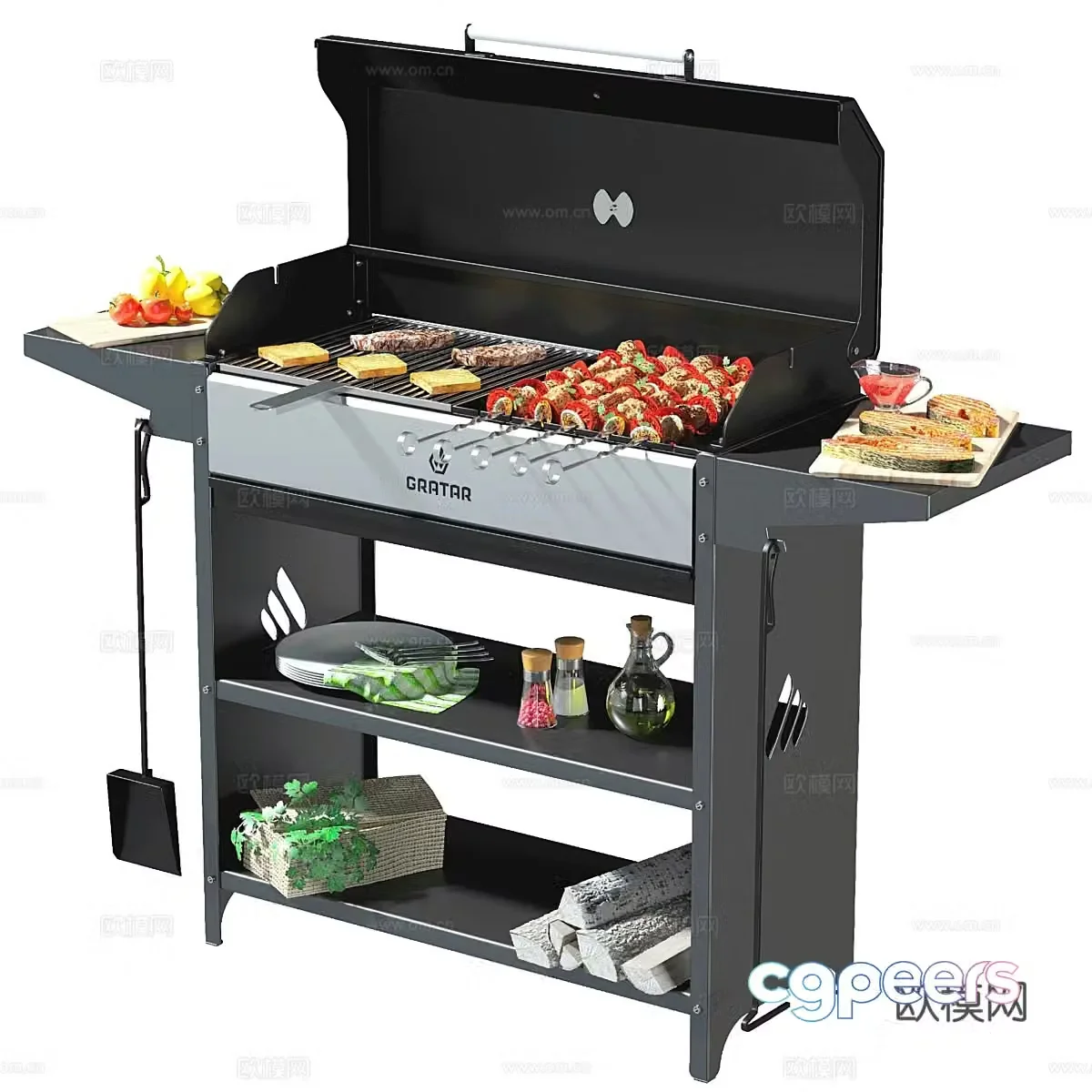 Modern outdoor grill 3d model