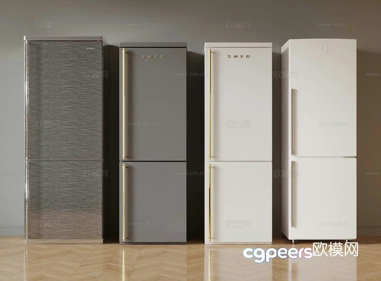 Refrigerator Modern small refrigerator Single door refrigerator 3D model