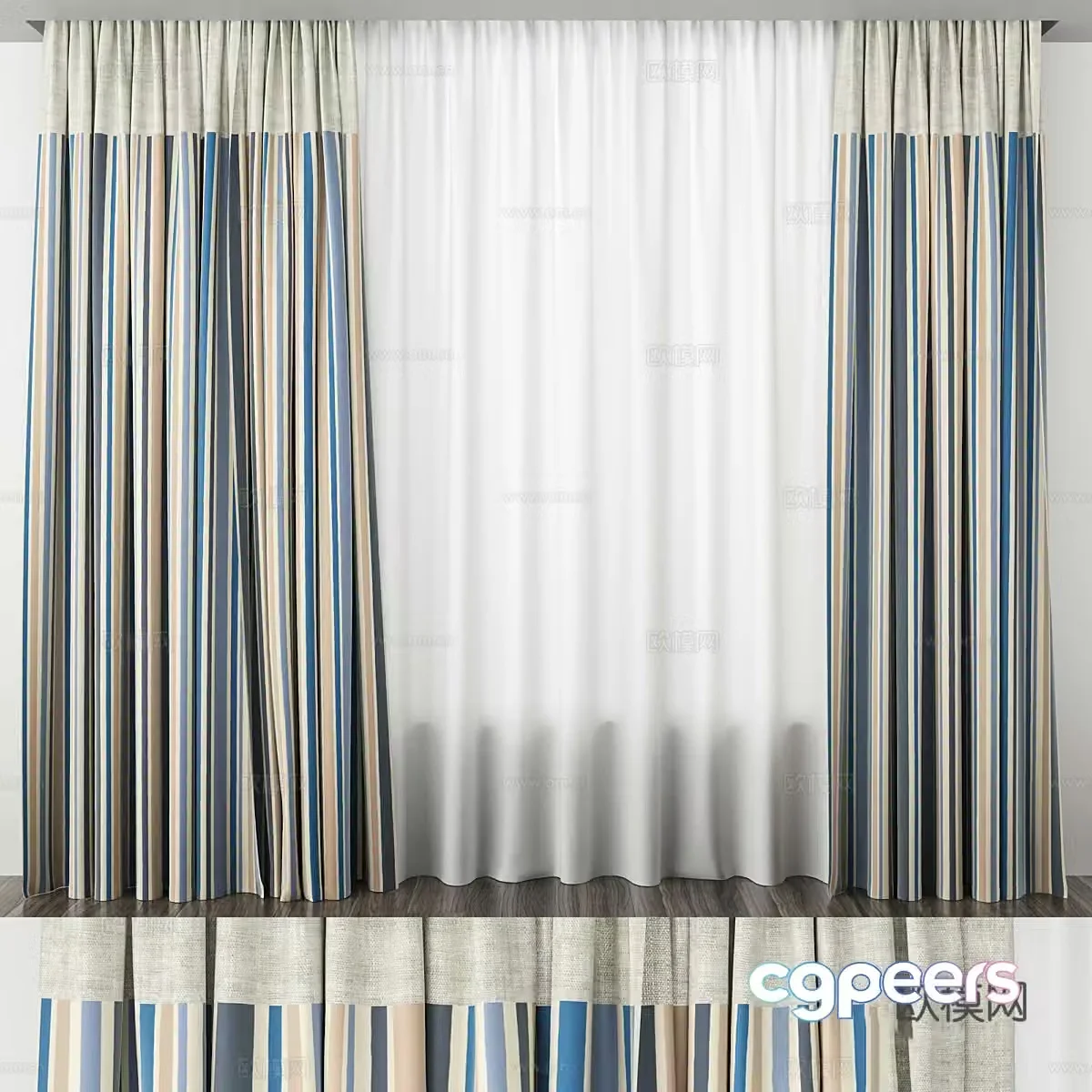 Hotel curtains bedroom curtains cloth curtains gauze curtains door curtains art curtains homestay curtains folk 3D model