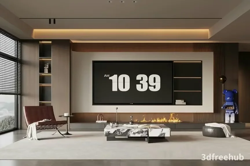 Modern Living Room 3D Model – 22211 – VRAY Render