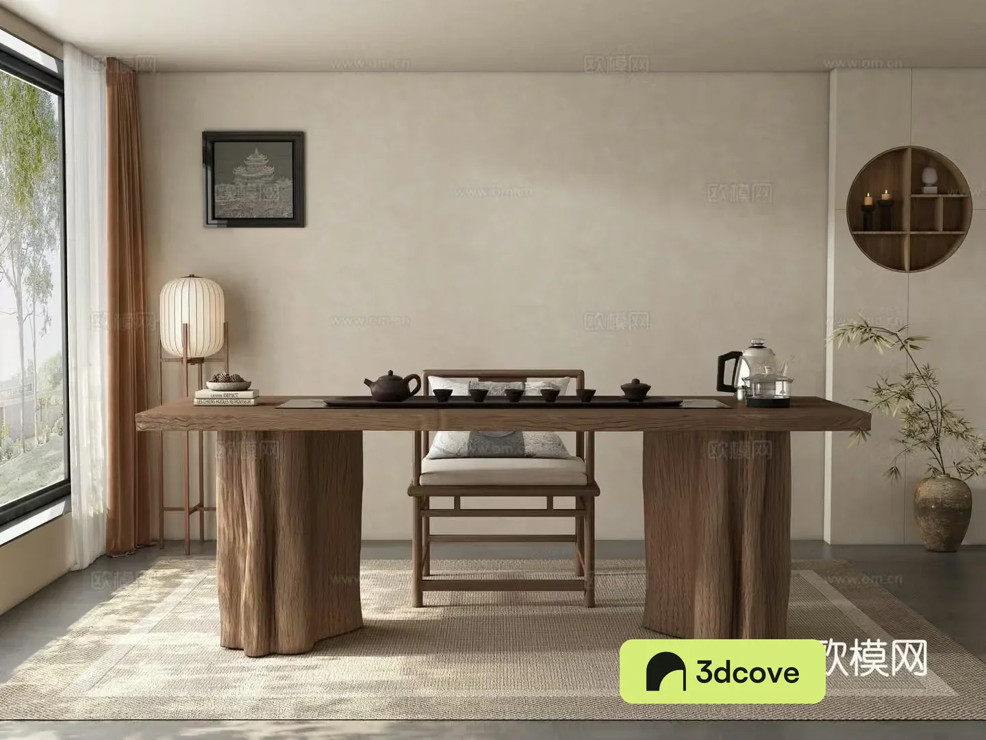 Middle-aged tea room 3D model