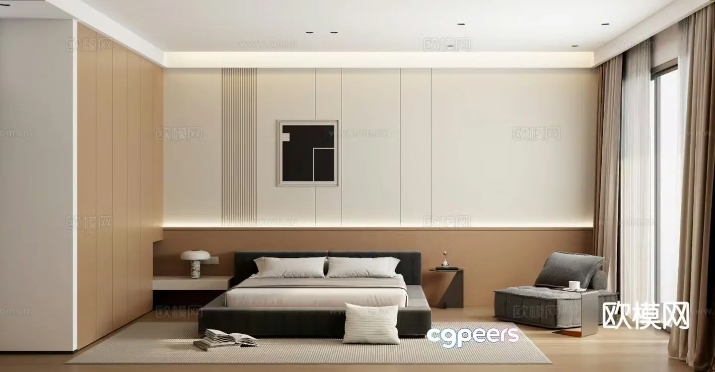 Italian style bedroom master bedroom 3d model