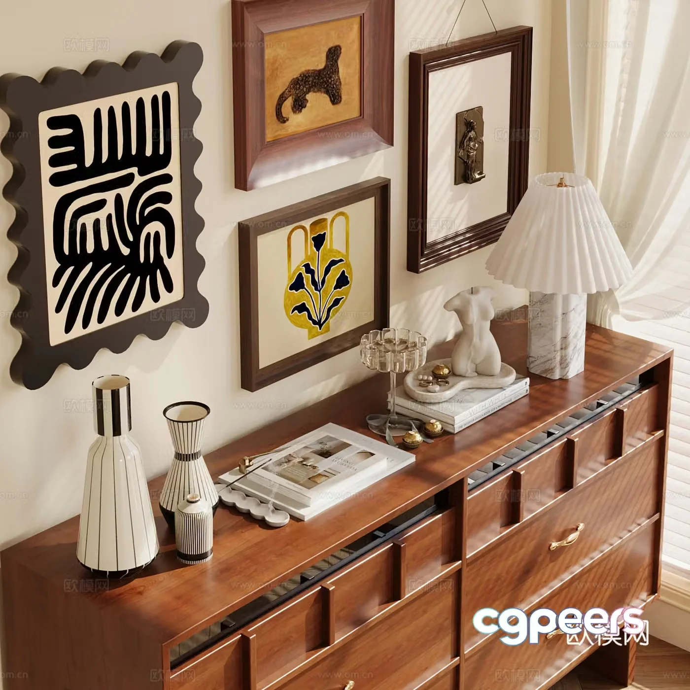 Medium style decoration ornament combination 3D model