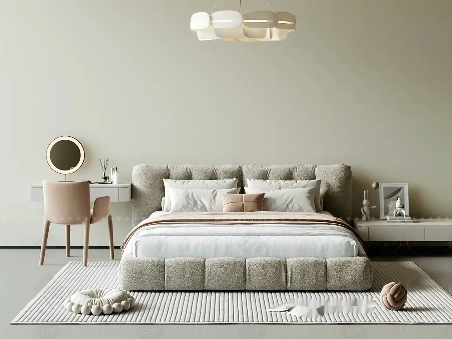 Cozy Neutral Bedroom 3D Model – 3553 – VRAY Render